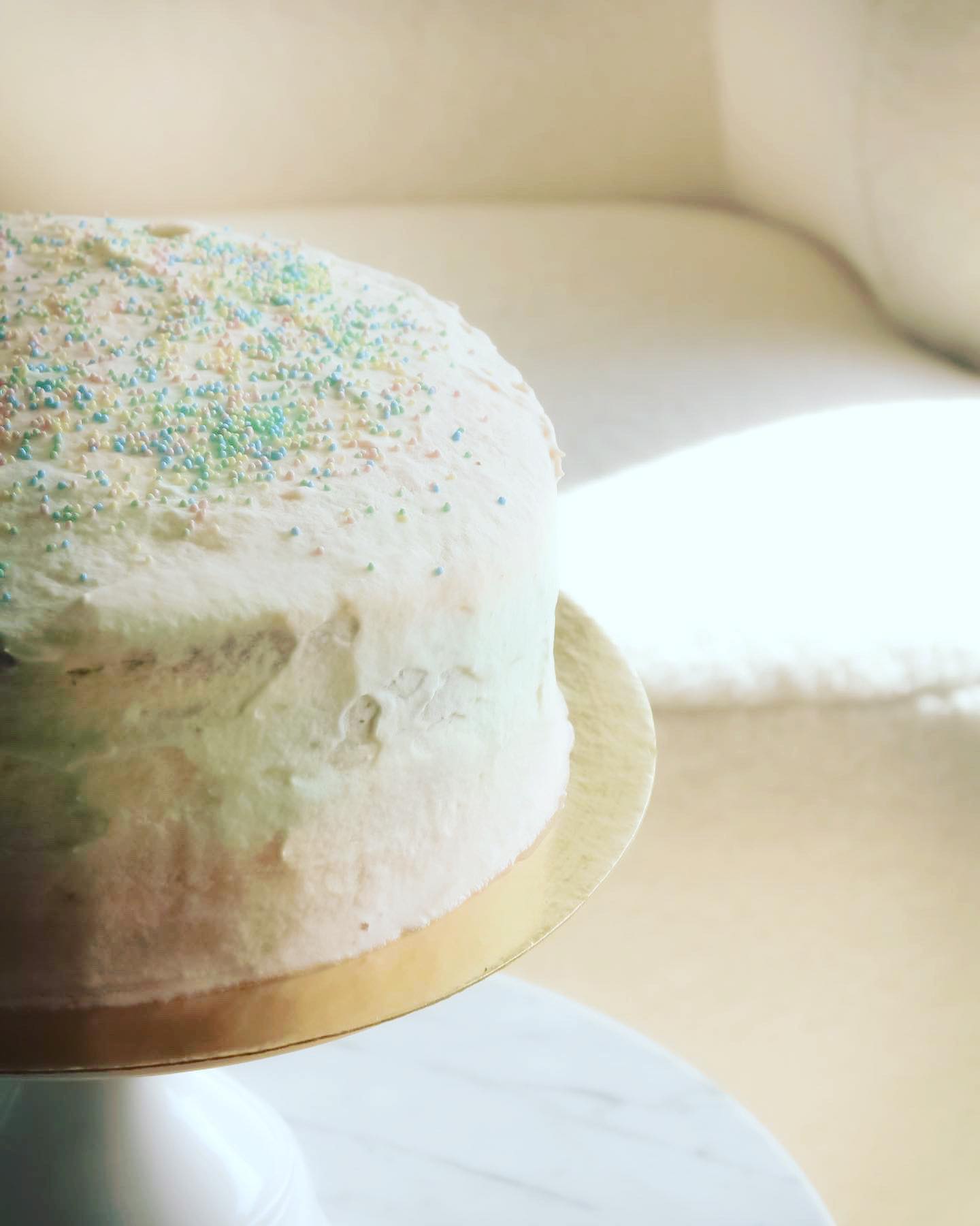 Colourful unicorn celebration cake.